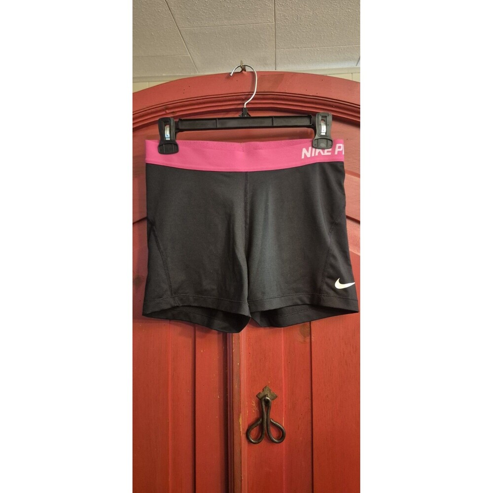 Nike Large Pro Dri-FIT Compression Shorts Pink Black Gym Running Training EUC